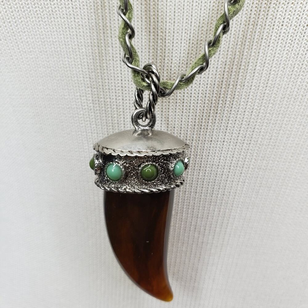 Lia Sophia Cornucopia Silver Turquoise Horn Necklace NWT